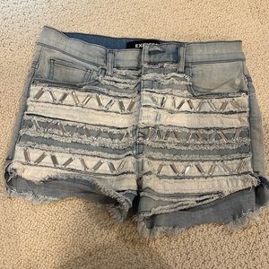Express high waisted bedazzled jorts